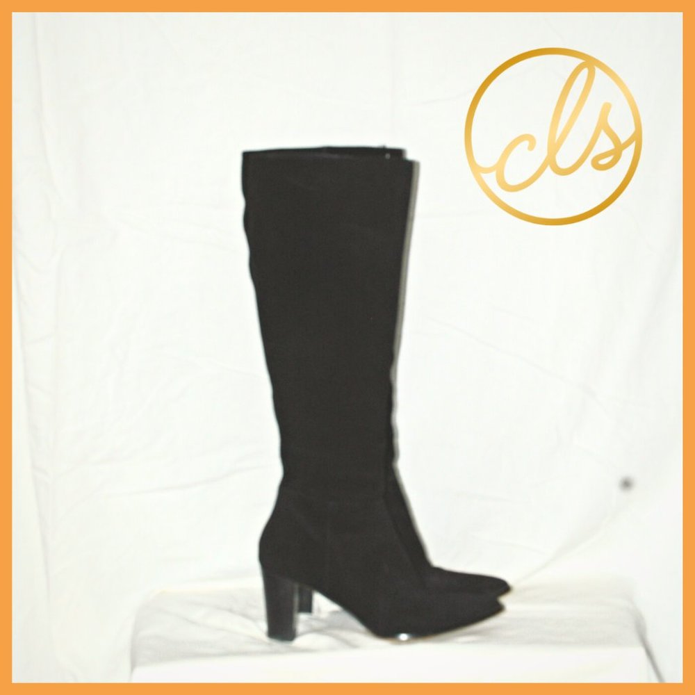Expression Black Suede Knee-High Boots